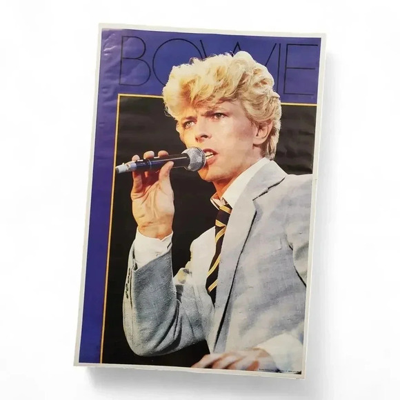 Vintage Original 1984 David Bowie Serious Moonlight Tour Poster 1980s Rare